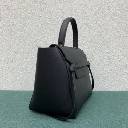 Celine Belt Mini Bag In Black Grained Calfskin CCBS24016