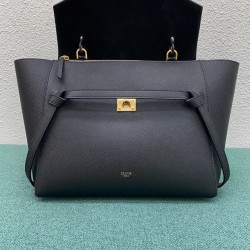 Celine Belt Mini Bag In Black Grained Calfskin CCBS24016