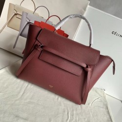 Celine Belt Mini Bag In Bordeaux Grained Calfskin CCBS24017