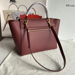 Celine Belt Mini Bag In Bordeaux Grained Calfskin CCBS24017