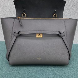 Celine Belt Mini Bag In Grey Grained Calfskin CCBS24018