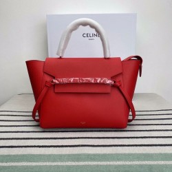 Celine Belt Mini Bag In Red Grained Calfskin CCBS24020