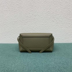 Celine Belt Nano Bag In Army Green Grained Calfskin CCBS24022