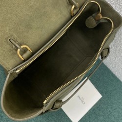 Celine Belt Nano Bag In Army Green Grained Calfskin CCBS24022