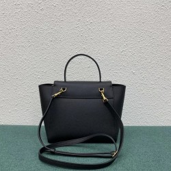 Celine Belt Nano Bag In Black Grained Calfskin CCBS24023