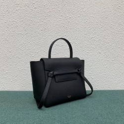 Celine Belt Nano Bag In Black Grained Calfskin CCBS24023