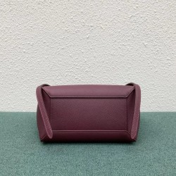 Celine Belt Nano Bag In Bordeaux Grained Calfskin CCBS24024