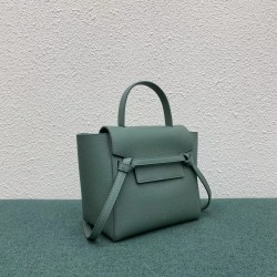 Celine Belt Nano Bag In Celadon Grained Calfskin CCBS24025