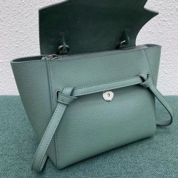 Celine Belt Nano Bag In Celadon Grained Calfskin CCBS24025