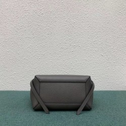 Celine Belt Nano Bag In Grey Grained Calfskin CCBS24026