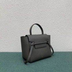 Celine Belt Nano Bag In Grey Grained Calfskin CCBS24026