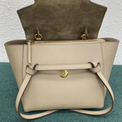 Celine Belt Nano Bag In Light Beige Grained Calfskin CCBS24027