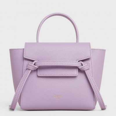 Celine Belt Nano Bag In Lilas Grained Calfskin CCBS24029