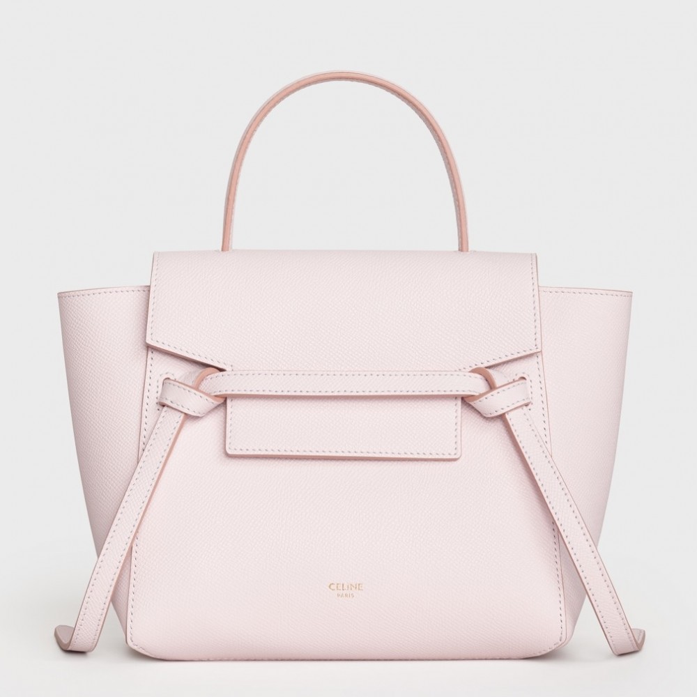 Celine Belt Nano Bag In Pale Pink Grained Calfskin CCBS24031