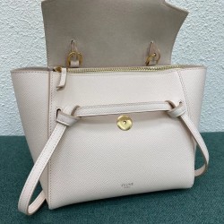 Celine Belt Nano Bag In Pale Pink Grained Calfskin CCBS24031