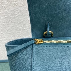 Celine Belt Nano Bag In Prussian Blue Grained Calfskin CCBS24032