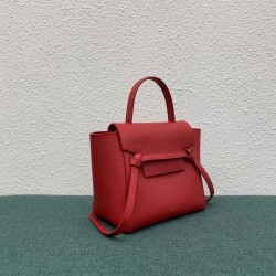 Celine Belt Nano Bag In Red Grained Calfskin CCBS24033