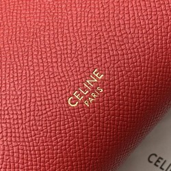 Celine Belt Nano Bag In Red Grained Calfskin CCBS24033