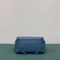 Celine Belt Nano Bag In Slate Blue Grained Calfskin CCBS24035