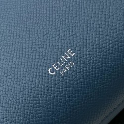 Celine Belt Nano Bag In Slate Blue Grained Calfskin CCBS24035