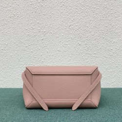 Celine Belt Nano Bag In Vintage Pink Grained Calfskin CCBS24037