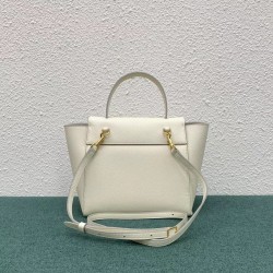 Celine Belt Nano Bag In White Grained Calfskin CCBS24038