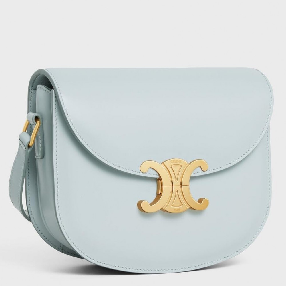 Celine Besace Clea Bag in Light Blue Shiny Calfskin CCBS24042