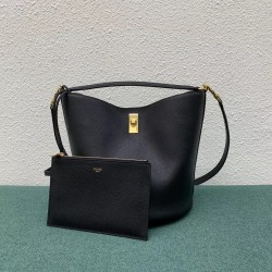 Celine Bucket 16 Bag In Black Grained Calfskin CCBS24069