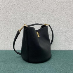 Celine Bucket 16 Bag In Black Grained Calfskin CCBS24069