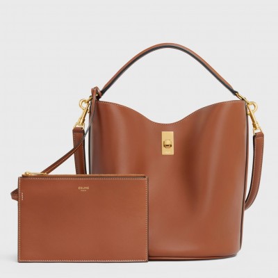 Celine Bucket 16 Bag In Brown Smooth Calfskin CCBS24070