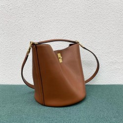 Celine Bucket 16 Bag In Brown Smooth Calfskin CCBS24070