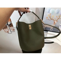 Celine Bucket 16 Bag In Dark Olive Grained Calfskin CCBS24071