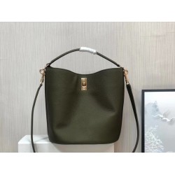 Celine Bucket 16 Bag In Dark Olive Grained Calfskin CCBS24071