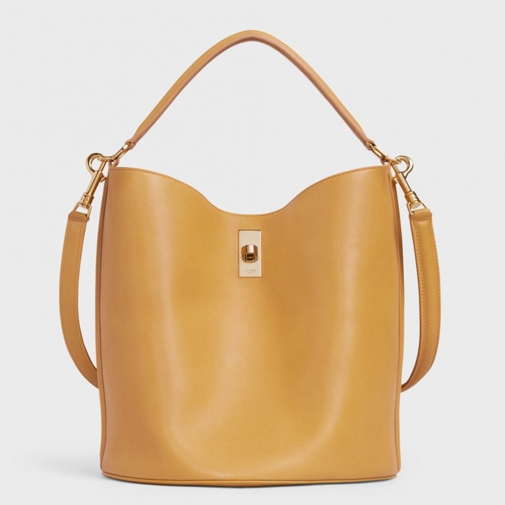 Celine Bucket 16 Bag In Yellow Soft Bare Calfskin CCBS24076