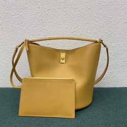 Celine Bucket 16 Bag In Yellow Soft Bare Calfskin CCBS24076