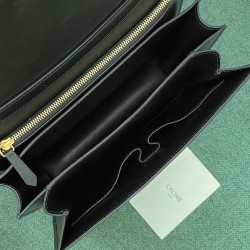 Celine Classic Box Medium Bag In Black Box Calfskin CCBS24051