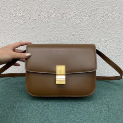 Celine Classic Box Medium Bag In Camel Box Calfskin CCBS24053