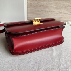 Celine Classic Box Medium Bag In Red Box Calfskin CCBS24056