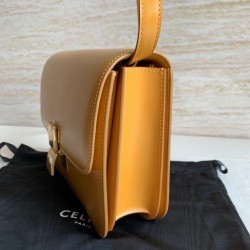 Celine Classic Box Medium Bag In Yellow Box Calfskin CCBS24057