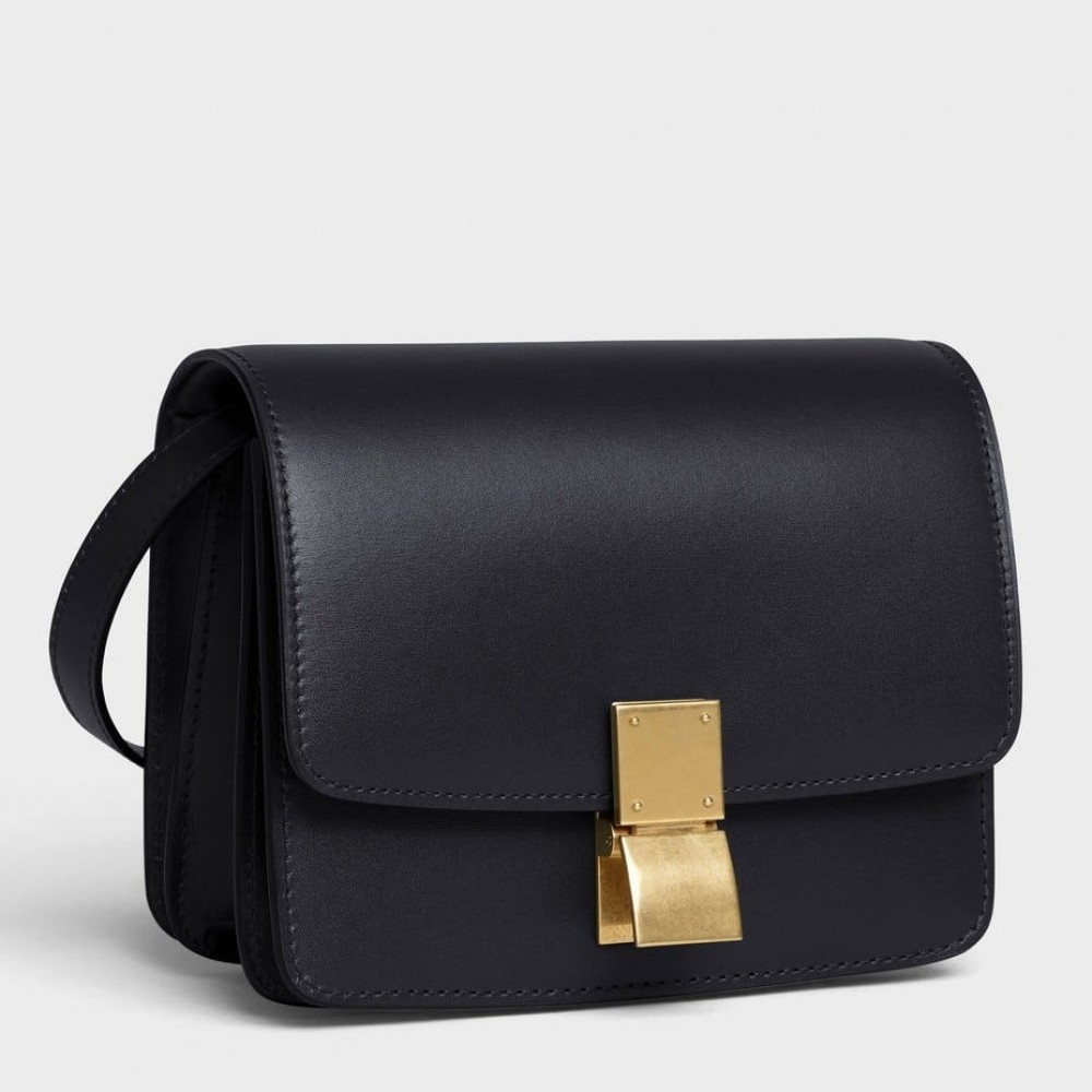 Celine Classic Box Small Bag In Black Box Calfskin CCBS24060