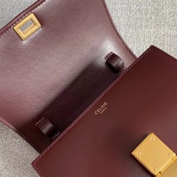 Celine Classic Box Small Bag In Bordeaux Box Calfskin CCBS24061