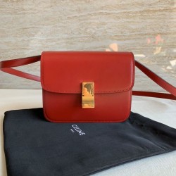 Celine Classic Box Teen Bag In Red Box Calfskin CCBS24068