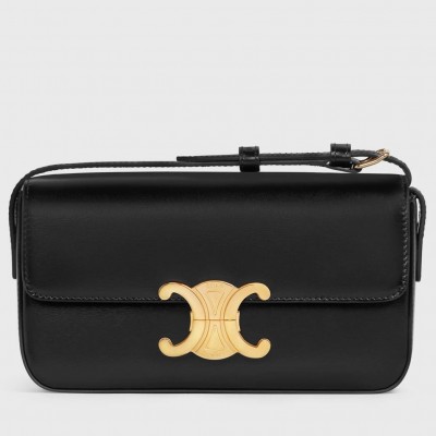 Celine Claude Shoulder Bag in Black Calfskin CCBS24161