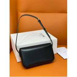 Celine Claude Shoulder Bag in Black Calfskin CCBS24161