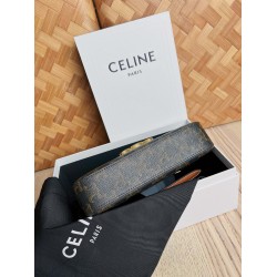 Celine Claude Shoulder Bag in Black Triomphe Canvas CCBS24162