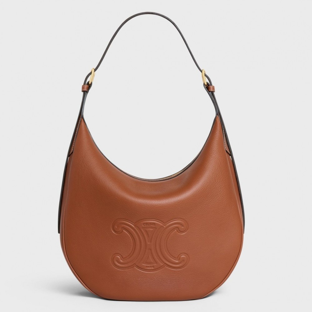 Celine Heloise Cuir Triomphe Bag in Brown Calfskin CCBS24169