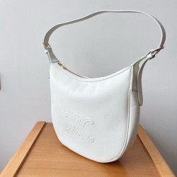 Celine Heloise Cuir Triomphe Bag in White Calfskin CCBS24170