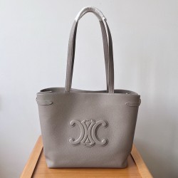 Celine Medium Cabas Anais Cuir Triomphe Bag in Grey Leather CCBS24098