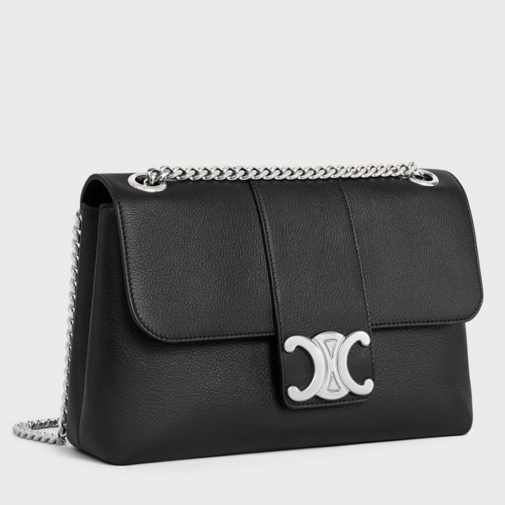 Celine Medium Victoire Bag in Noir Calfskin CCBS24210