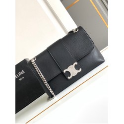 Celine Medium Victoire Bag in Noir Calfskin CCBS24210